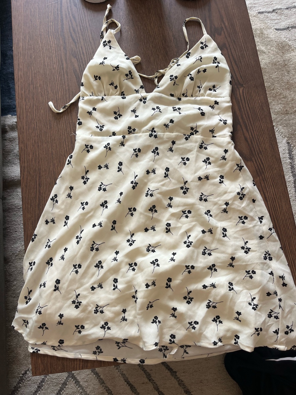 Women's Cream Floral Print Skirt